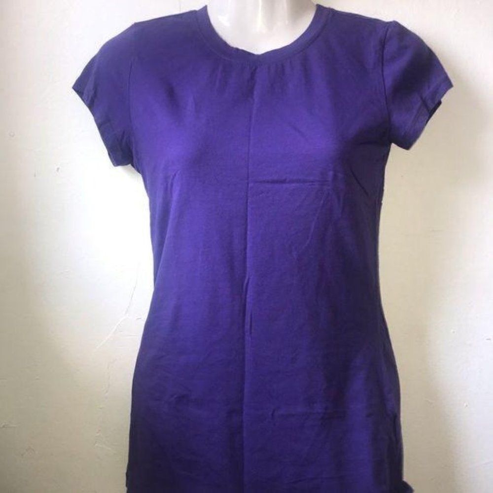 Love Basic Crewneck Short Sleeve T Shirt Purple